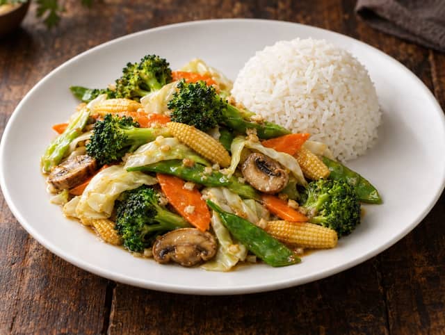 Sauteed Mixed Vegetable Garlic Sauce