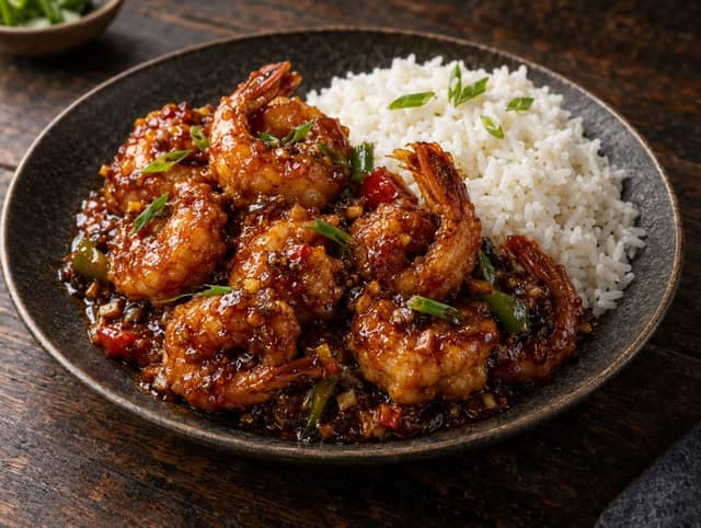Shrimp Manchurian w/ Rice