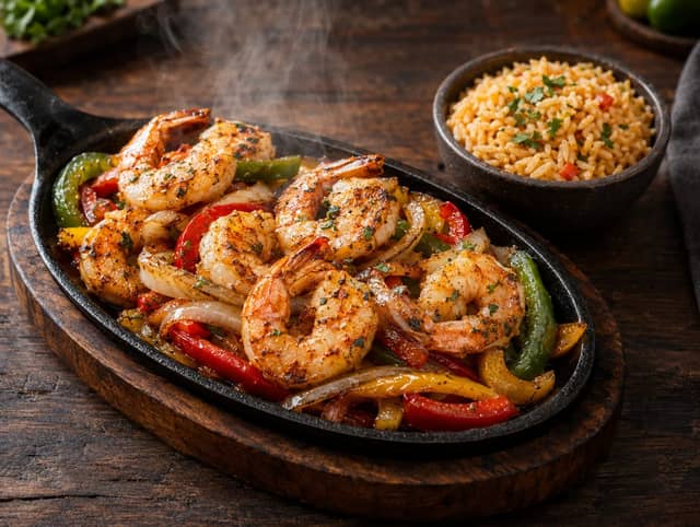 Sizzling Shrimp w/ Rice